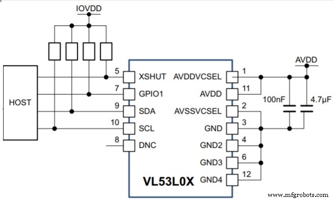 VL53L0X激光测距传感器：引脚、电路、规格与实战应用